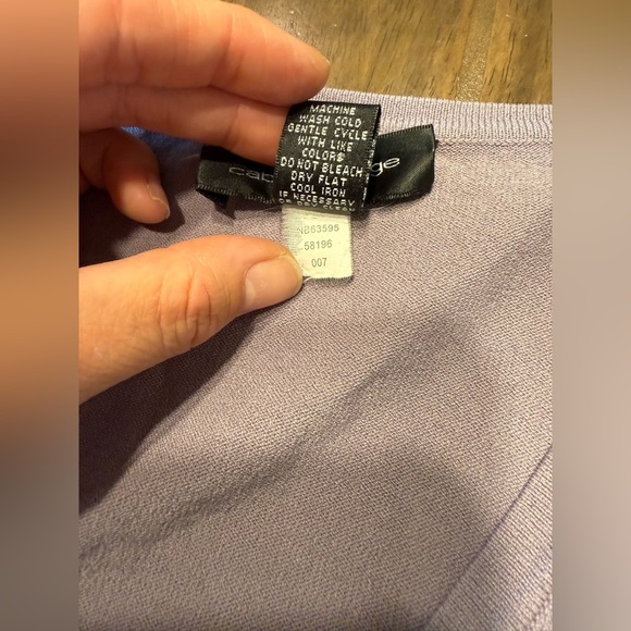 Cable & Gauge Cardigan Womans SZ S Soft Lilac Front Tie Ruffle Front Long Sleeve - Picture 3 of 6